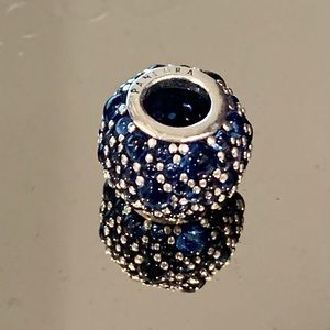 Pandora Silver and Royal Blue Beaded Charm